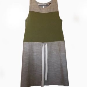 Hive & Honey Olive Shift Dress with Drawstring - M